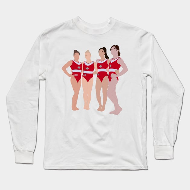 Canadian Women’s Gymnastics Team Tokyo Drawing Long Sleeve T-Shirt by GrellenDraws